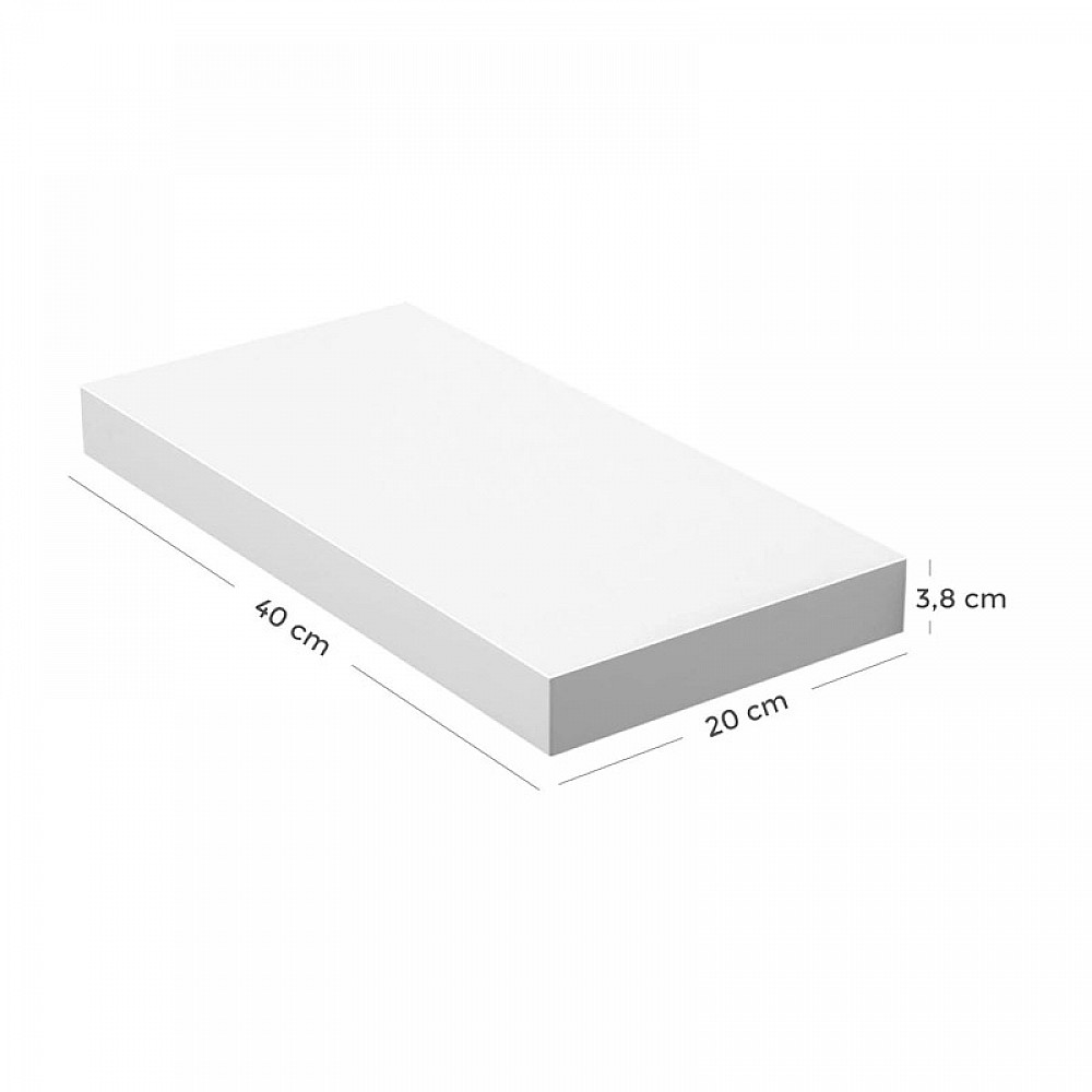 Επιτοίχιο Ξύλινο Ράφι 40 x 20 x 3.8 Χρώματος Λευκό VASAGLE LWS24WT