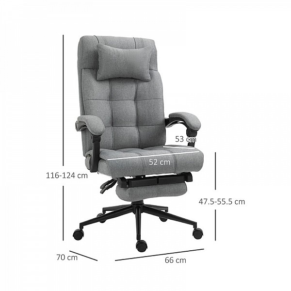 Καρέκλα Γραφείου με Υποπόδιο 66 x 70 x 116-124 cm Vinsetto 921-282GY