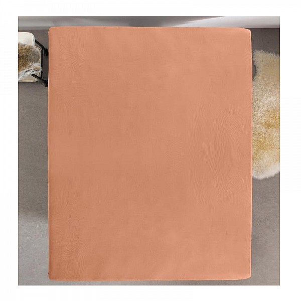 Μονό Σεντόνι Jersey με Λάστιχο 90 x 200 x 30 cm Χρώματος Πορτοκαλί Dreamhouse 8720105600388