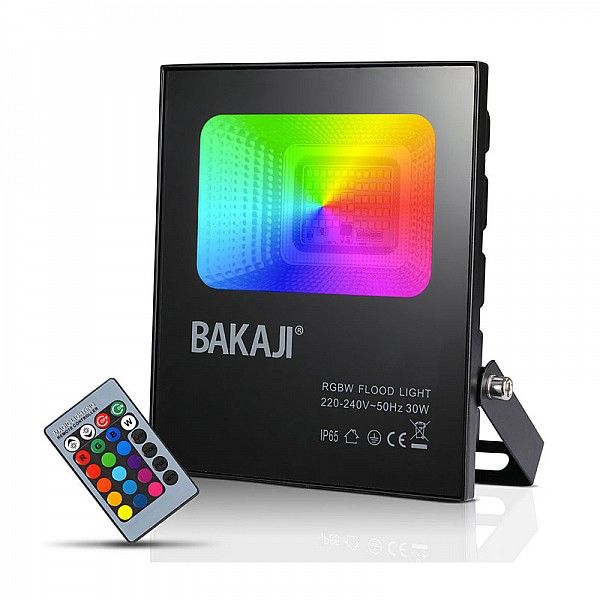 Προβολέας με RGB LED Φωτισμό και Τηλεχειριστήριο 30 W Bakaji 8057711887736