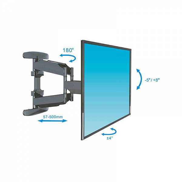 Επιτοίχια Περιστρεφόμενη Βάση Τηλεόρασης με Βραχίονα 45-70" 45.5 Kg Bass Polska BP-BH15554