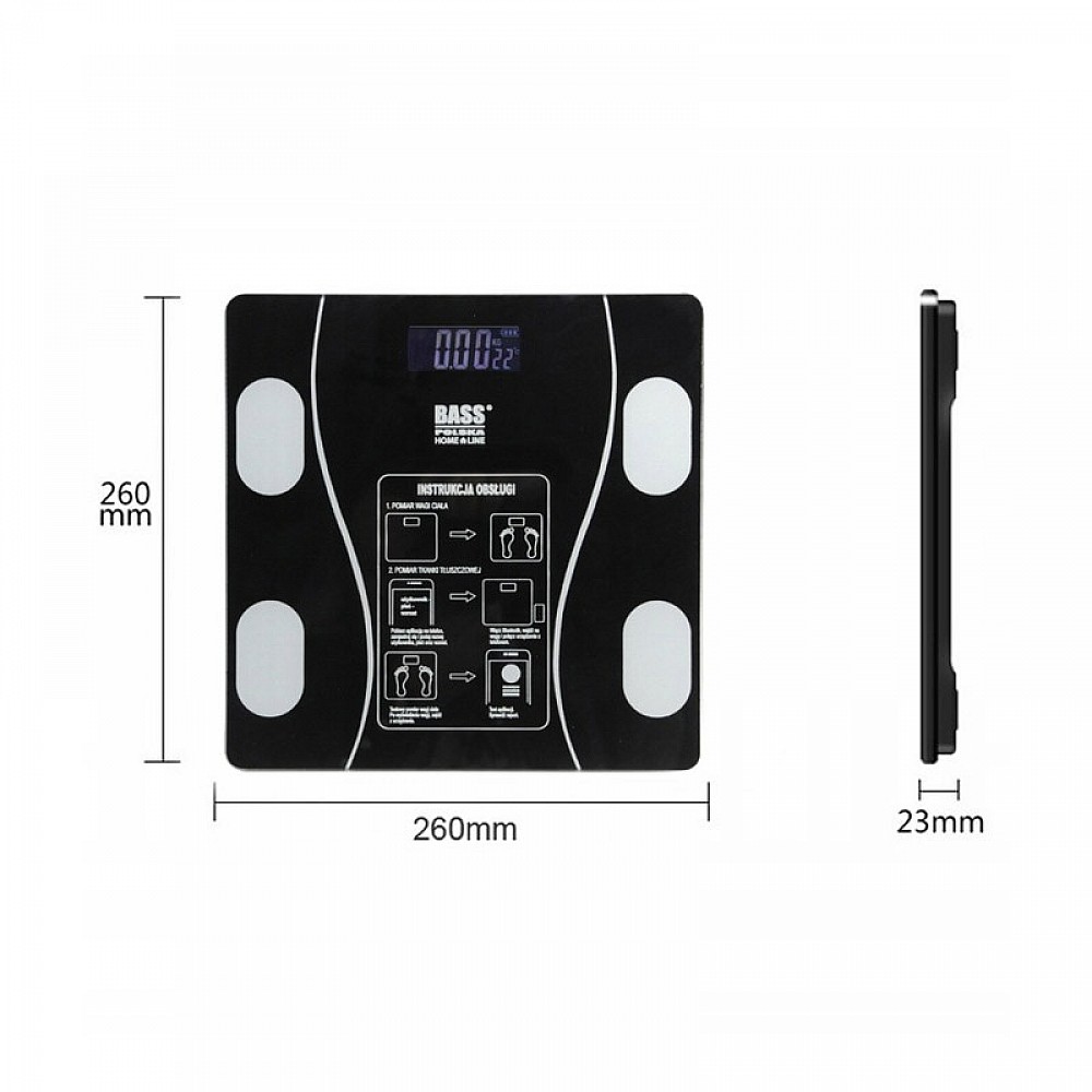 Ψηφιακή Ζυγαριά Μπάνιου - Λιπομετρητής με Bluetooth Bass Polska BP-BH10101 Ψηφιακή Ζυγαριά Μπάνιου - Λιπομετρητής με Bluetooth Bass Polska BP-BH10101