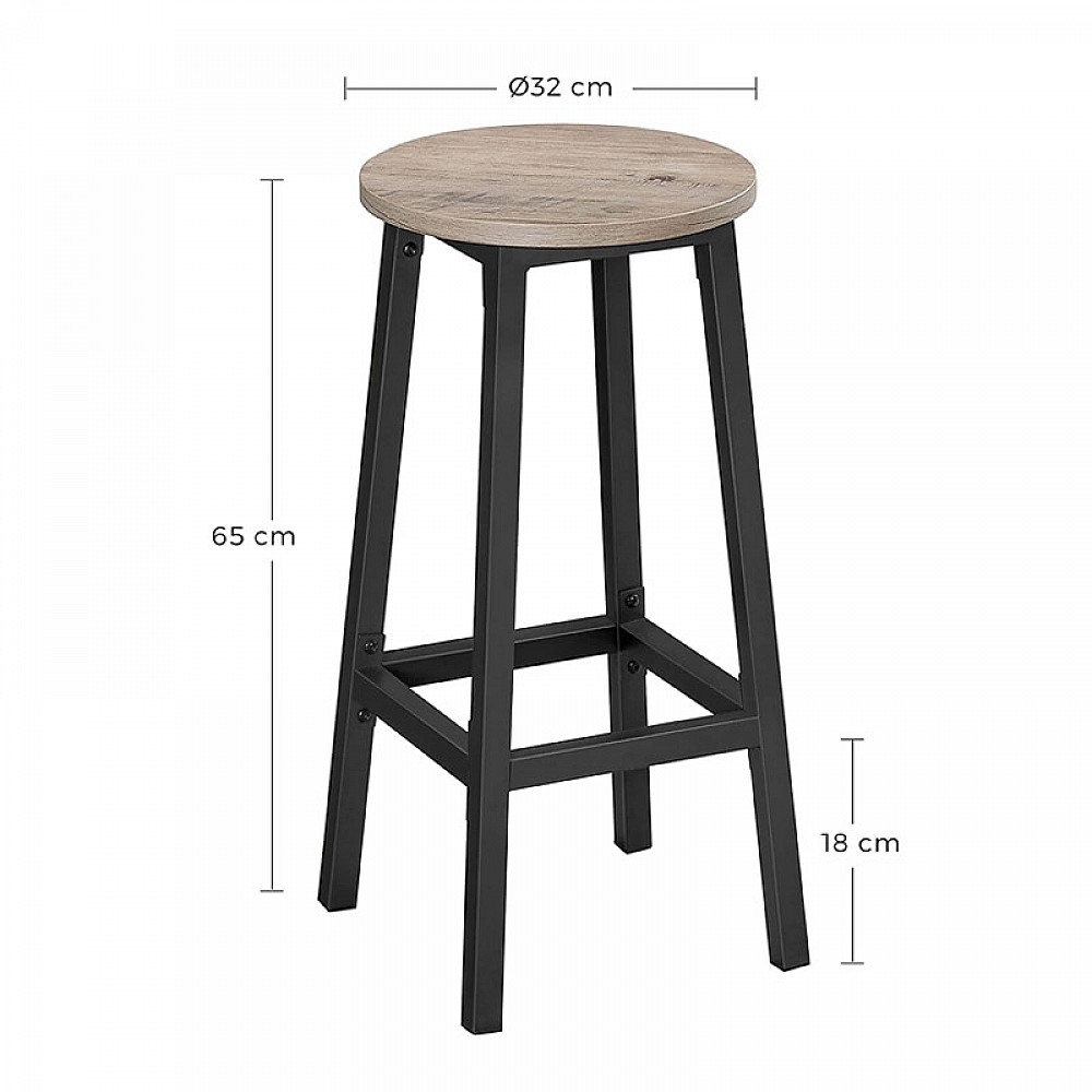 Σετ Μεταλλικά Σκαμπό Bar 32 x 32 x 65 cm 2 τμχ Χρώματος Γκρι VASAGLE LBC032B02 Σετ Μεταλλικά Σκαμπό Bar 32 x 32 x 65 cm 2 τμχ Χρώματος Γκρι VASAGLE LBC032B02