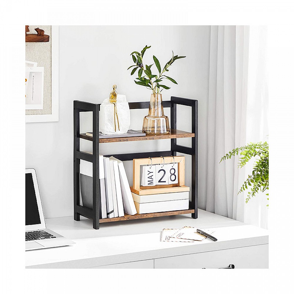 Ξύλινη Ραφιέρα από Μπαμπού με 2 Ράφια 42 x 18 x 43 cm Songmics OFS046B01 Ξύλινη Ραφιέρα από Μπαμπού με 2 Ράφια 42 x 18 x 43 cm Songmics OFS046B01