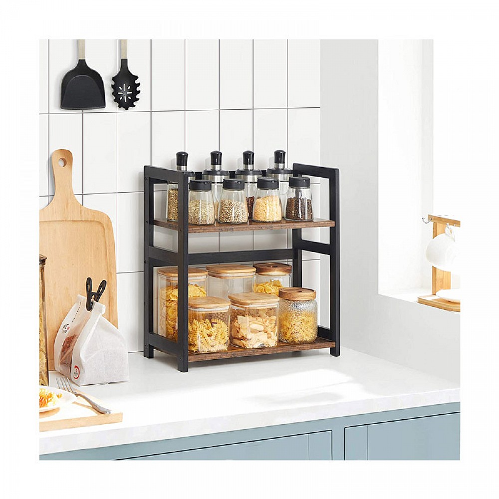 Ξύλινη Ραφιέρα από Μπαμπού με 2 Ράφια 42 x 18 x 43 cm Songmics OFS046B01 Ξύλινη Ραφιέρα από Μπαμπού με 2 Ράφια 42 x 18 x 43 cm Songmics OFS046B01