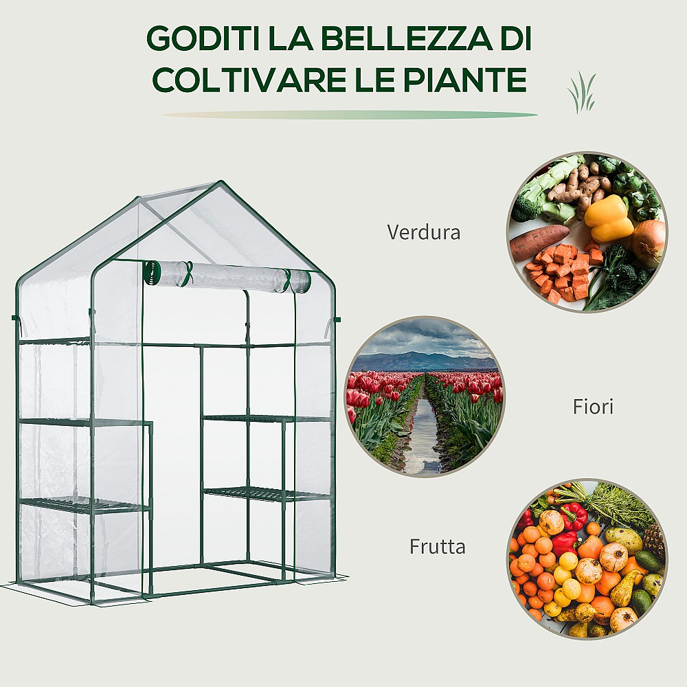 Outsunny Garden Greenhouse σε Αδιάβροχο και Anti UV PE με εξαρτήματα τοποθέτησης, 142x73x195cm - Πράσινο Outsunny Garden Greenhouse σε Αδιάβροχο και Anti UV PE με εξαρτήματα τοποθέτησης, 142x73x195cm - Πράσινο