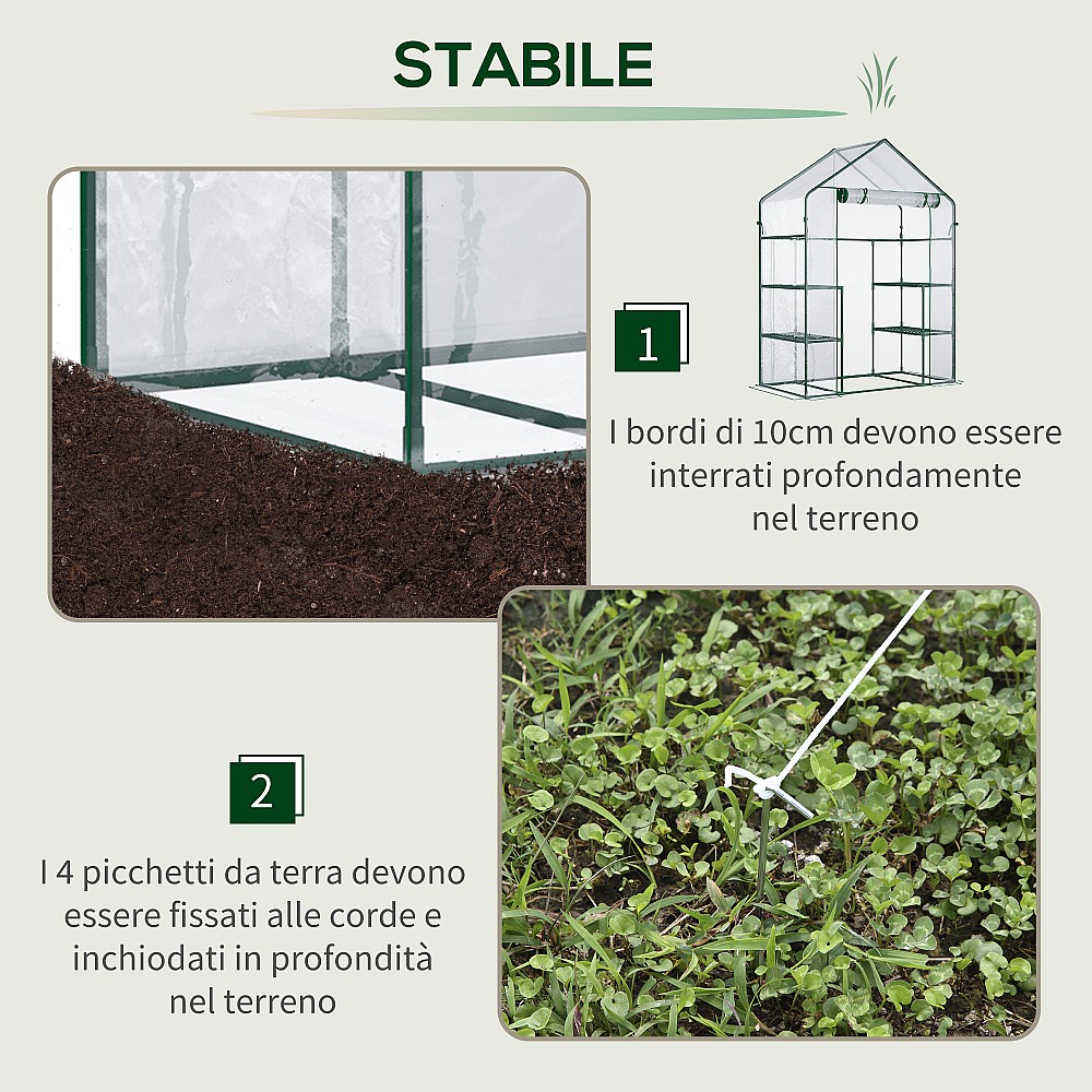 Outsunny Garden Greenhouse σε Αδιάβροχο και Anti UV PE με εξαρτήματα τοποθέτησης, 142x73x195cm - Πράσινο Outsunny Garden Greenhouse σε Αδιάβροχο και Anti UV PE με εξαρτήματα τοποθέτησης, 142x73x195cm - Πράσινο