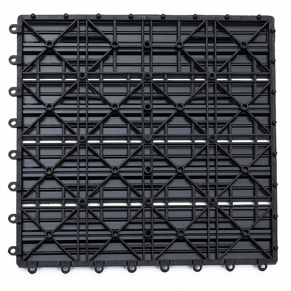 Outsunny Garden Tiles Interlocking Σετ 11 πλακάκια πλακοστρώσεων κήπου εξωτερικού χώρου, γκρι, 30x30x2,2cm