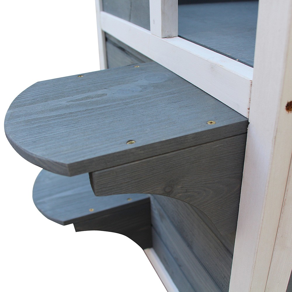 PawHut Outdoor Pet Kennel 2 Επιπέδων Ανοιγόμενο Ξύλο Γκρι και Λευκό 51 x 51 x 81,3 cm PawHut Outdoor Pet Kennel 2 Επιπέδων Ανοιγόμενο Ξύλο Γκρι και Λευκό 51 x 51 x 81,3 cm