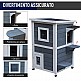 PawHut Outdoor Pet Kennel 2 Επιπέδων Ανοιγόμενο Ξύλο Γκρι και Λευκό 51 x 51 x 81,3 cm PawHut Outdoor Pet Kennel 2 Επιπέδων Ανοιγόμενο Ξύλο Γκρι και Λευκό 51 x 51 x 81,3 cm