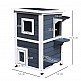 PawHut Outdoor Pet Kennel 2 Επιπέδων Ανοιγόμενο Ξύλο Γκρι και Λευκό 51 x 51 x 81,3 cm PawHut Outdoor Pet Kennel 2 Επιπέδων Ανοιγόμενο Ξύλο Γκρι και Λευκό 51 x 51 x 81,3 cm