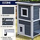 PawHut Outdoor Pet Kennel 2 Επιπέδων Ανοιγόμενο Ξύλο Γκρι και Λευκό 51 x 51 x 81,3 cm PawHut Outdoor Pet Kennel 2 Επιπέδων Ανοιγόμενο Ξύλο Γκρι και Λευκό 51 x 51 x 81,3 cm