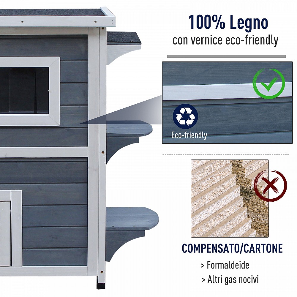 PawHut Outdoor Pet Kennel 2 Επιπέδων Ανοιγόμενο Ξύλο Γκρι και Λευκό 51 x 51 x 81,3 cm PawHut Outdoor Pet Kennel 2 Επιπέδων Ανοιγόμενο Ξύλο Γκρι και Λευκό 51 x 51 x 81,3 cm