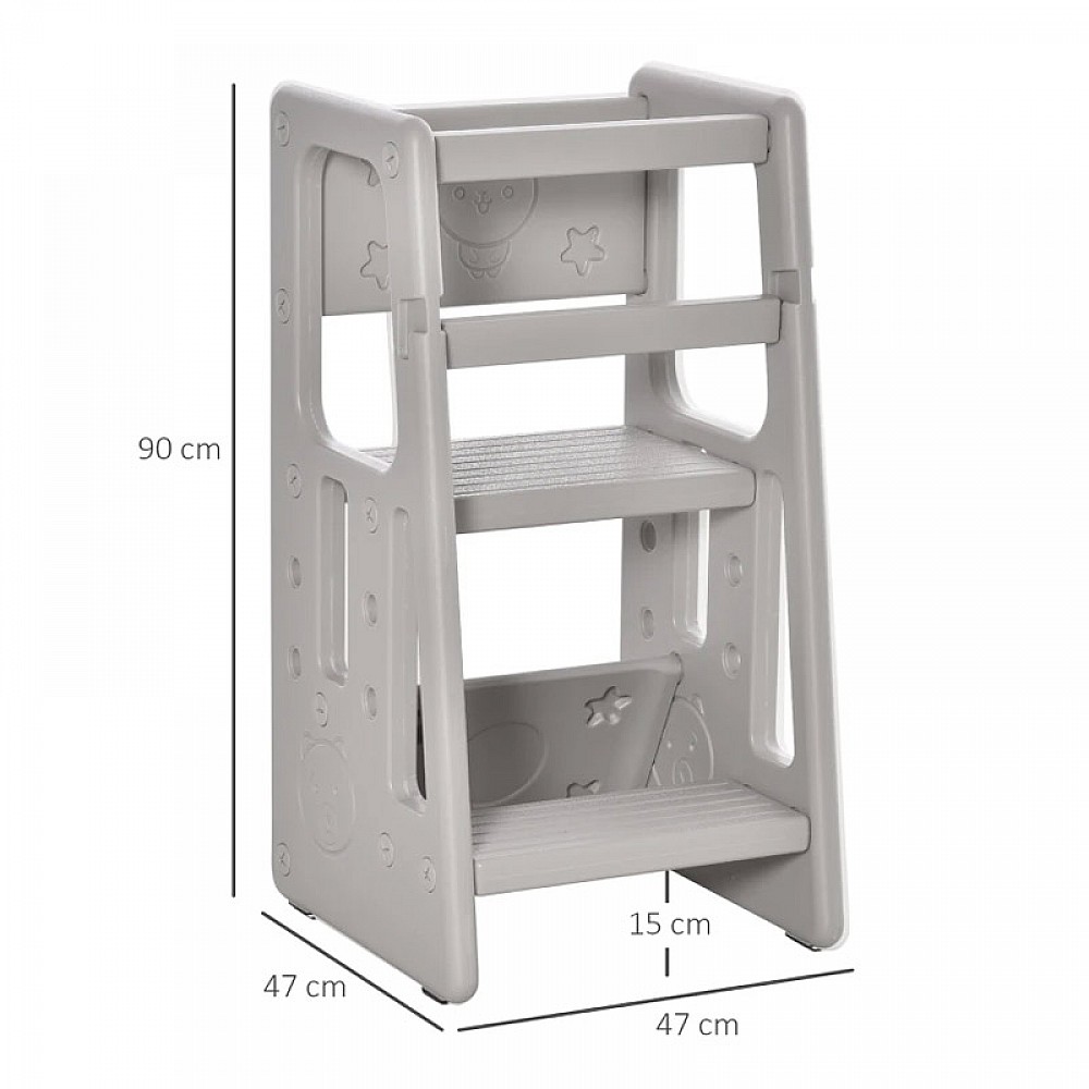 Πύργος Εκμάθησης 47 x 47 x 90 cm Χρώματος Γκρι HOMCOM 312-050GY