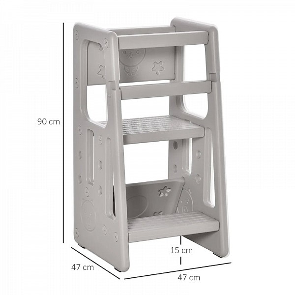 Πύργος Εκμάθησης 47 x 47 x 90 cm Χρώματος Γκρι HOMCOM 312-050GY