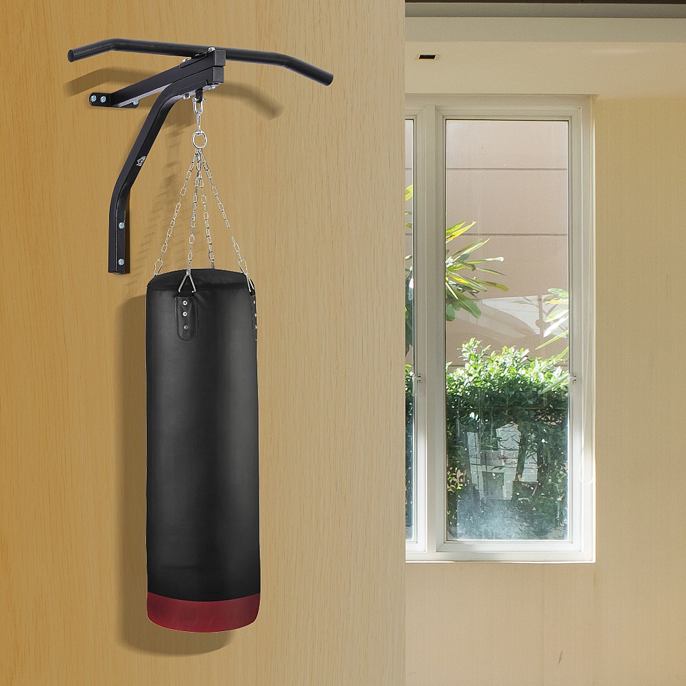 Βάση στήριξης HOMCOM Punch Bag με μπάρα έλξης, 93x47x51cm, Μαύρο