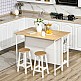 HOMCOM Kitchen Island με πτυσσόμενο πάγκο και 2 ράφια από ξύλο και ατσάλι, 120x76x91,5 cm, Λευκό