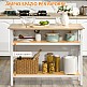 HOMCOM Kitchen Island με πτυσσόμενο πάγκο και 2 ράφια από ξύλο και ατσάλι, 120x76x91,5 cm, Λευκό