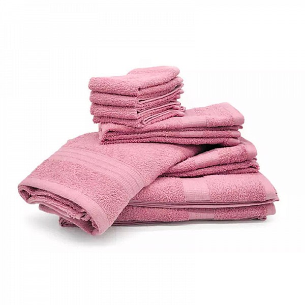 Σετ με 10 Πετσέτες από 100% Βαμβάκι Χρώματος Ροζ Bassetti QAD-SA-P4