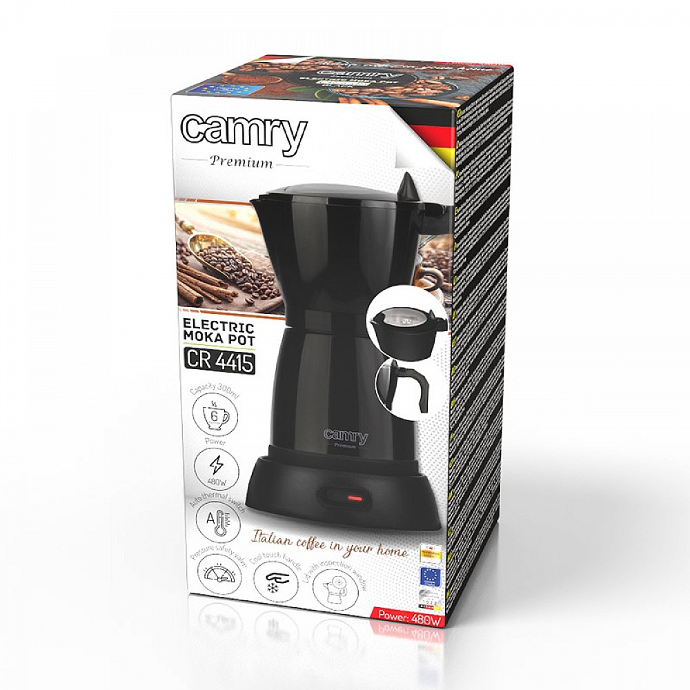 Ηλεκτρικό Μπρίκι Espresso για 6 Φλιτζάνια Καφέ 480 W Camry CR-4415b