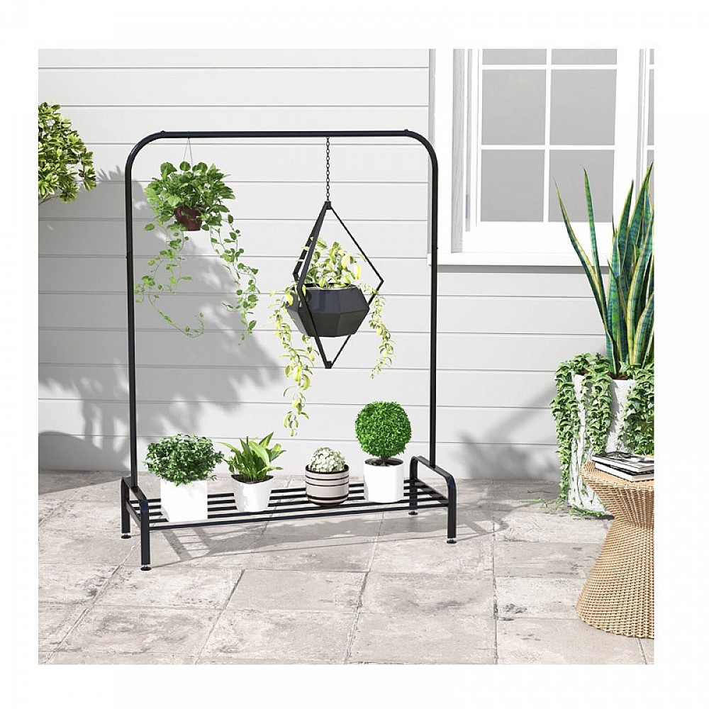 Μεταλλική Κρεμάστρα Ρούχων Δαπέδου 112 x 42 x 145 cm Costway JZ10164DK Μεταλλική Κρεμάστρα Ρούχων Δαπέδου 112 x 42 x 145 cm Costway JZ10164DK