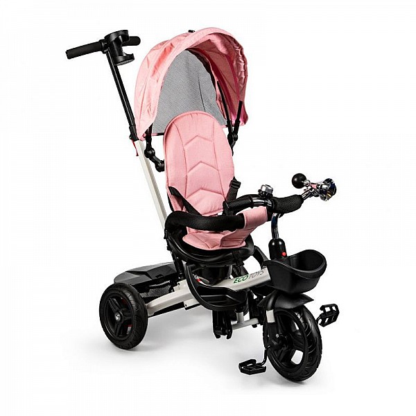 Τρίκυκλο Παιδικό Ποδήλατο - Καρότσι με Περιστρεφόμενο Κάθισμα Χρώματος Ροζ Ecotoys JM-311-Pink