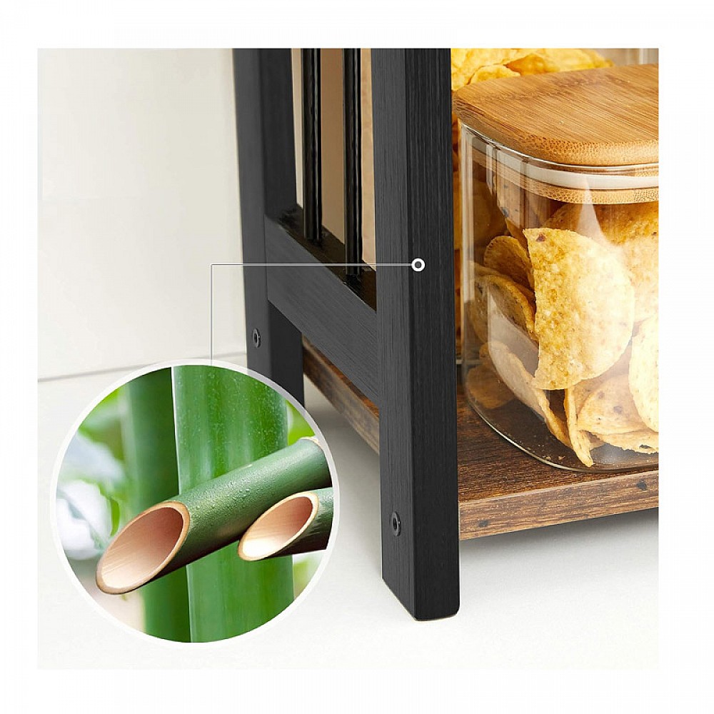 Ξύλινη Ραφιέρα από Μπαμπού με 3 Ράφια 41 x 18 x 53 cm Songmics OFS047B01