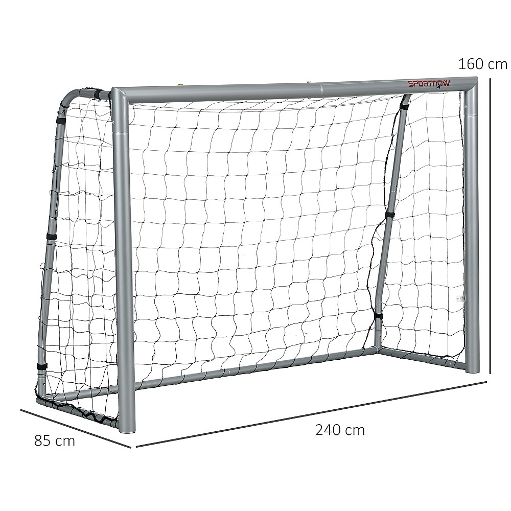 SPORTNOW Γκρι ποδοσφαιρικό γκολ 240x85x160 cm με βίδες και μανταλάκια που περιλαμβάνονται, σε PE και μέταλλο SPORTNOW Γκρι ποδοσφαιρικό γκολ 240x85x160 cm με βίδες και μανταλάκια που περιλαμβάνονται, σε PE και μέταλλο