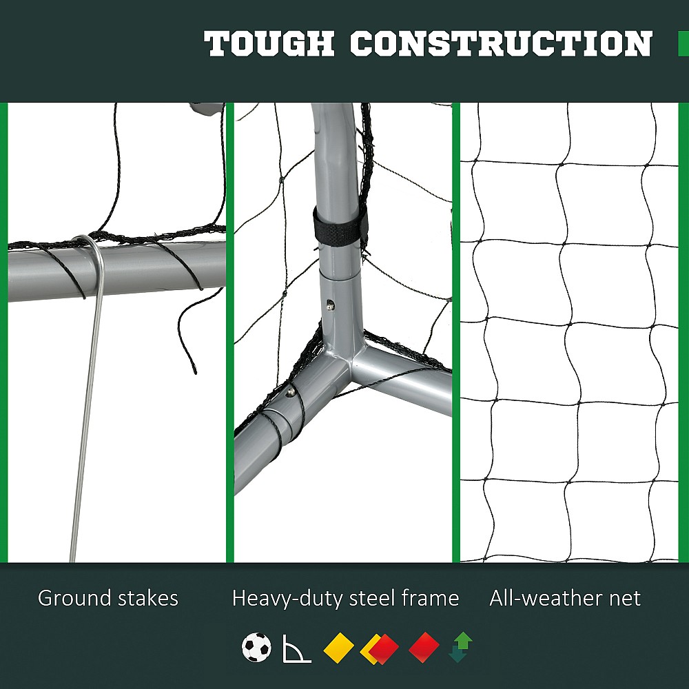 SPORTNOW Γκρι ποδοσφαιρικό γκολ 240x85x160 cm με βίδες και μανταλάκια που περιλαμβάνονται, σε PE και μέταλλο SPORTNOW Γκρι ποδοσφαιρικό γκολ 240x85x160 cm με βίδες και μανταλάκια που περιλαμβάνονται, σε PE και μέταλλο