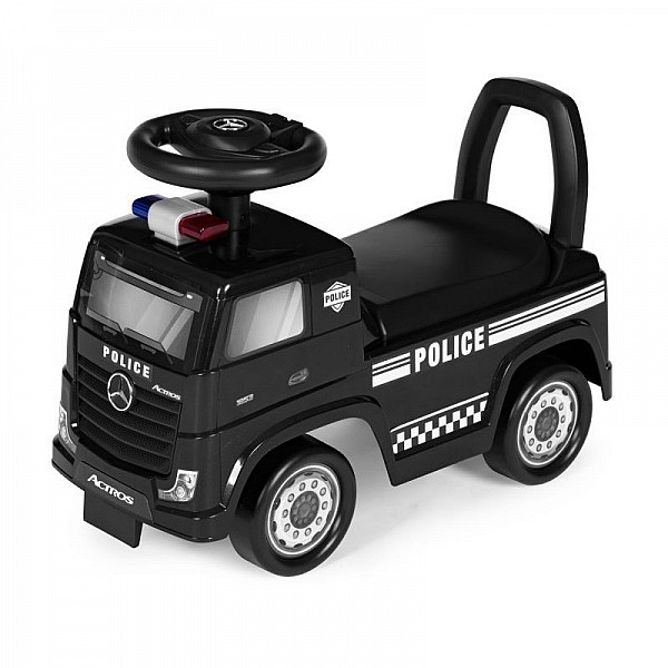Περπατούρα Ride On Αυτοκινητάκι Αστυνομίας με Μουσική και Φώτα Χρώματος Μαύρο Mercedes Actros Multistore 3316-Black