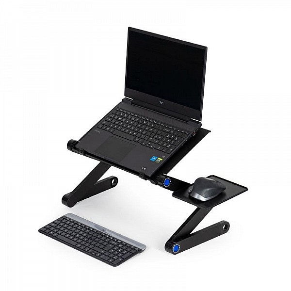 Πτυσσόμενο Τραπεζάκι Αλουμινίου για Laptop έως 17" με Βάση για Ποντίκι ModernHome PJJLT0005