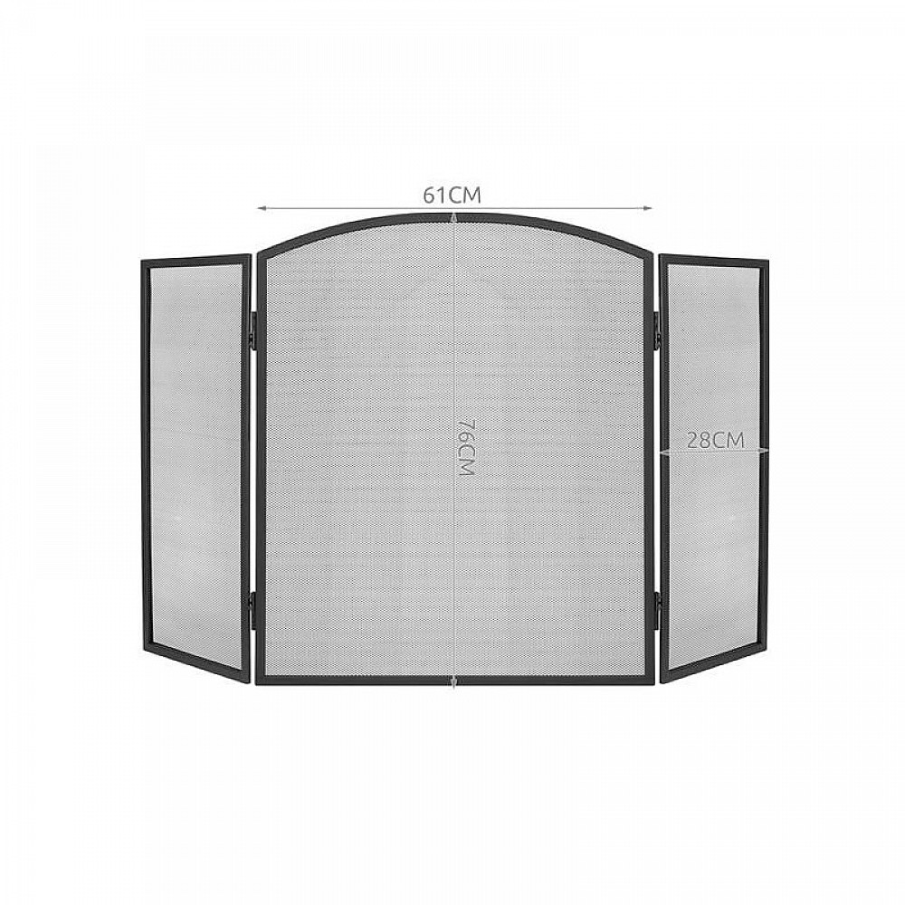 Μεταλλική Σίτα Τζακιού Τρίφυλλη 118 x 76.5 cm Kaminer 8787