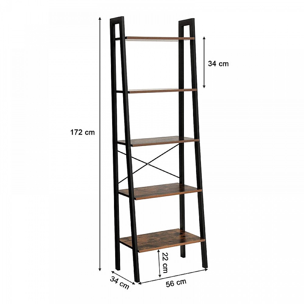 Μεταλλική Βιβλιοθήκη με 5 Ράφια 56 x 34 x 172 cm VASAGLE LLS45X