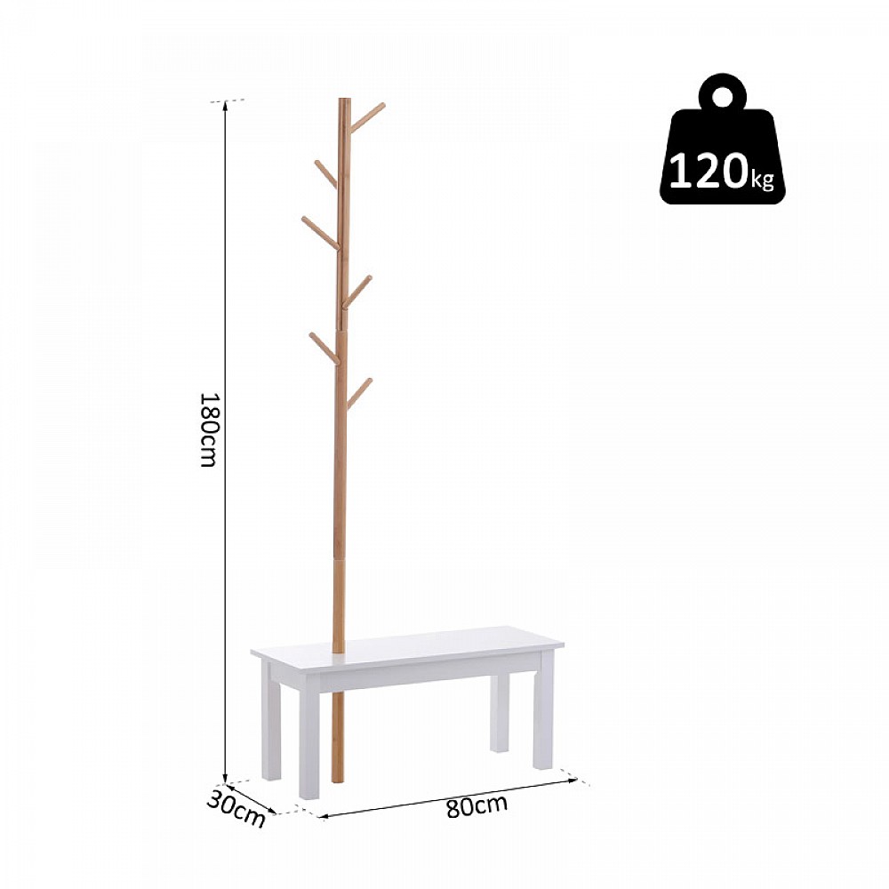 Ξύλινος Καλόγερος με Πάγκο 80 x 30 x 180 cm HOMCOM 831-223 Ξύλινος Καλόγερος με Πάγκο 80 x 30 x 180 cm HOMCOM 831-223