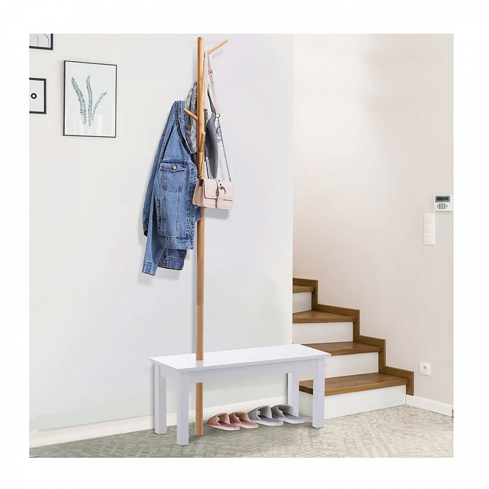 Ξύλινος Καλόγερος με Πάγκο 80 x 30 x 180 cm HOMCOM 831-223 Ξύλινος Καλόγερος με Πάγκο 80 x 30 x 180 cm HOMCOM 831-223