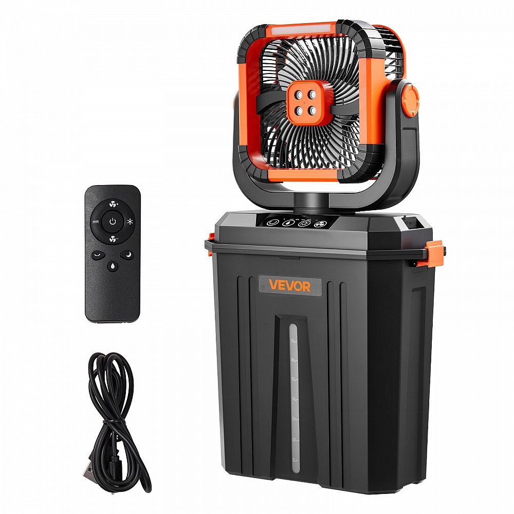 VEVOR Ανεμιστήρας Ομίχλης 2400 RPM με Δεξαμενή 12L, Μπαταρία 20000mAh, 4 Ταχύτητες & 3 Λειτουργίες Φωτισμού για Εσωτερικούς & Εξωτερικούς Χώρους WHFS20000MAHENC1C001V9