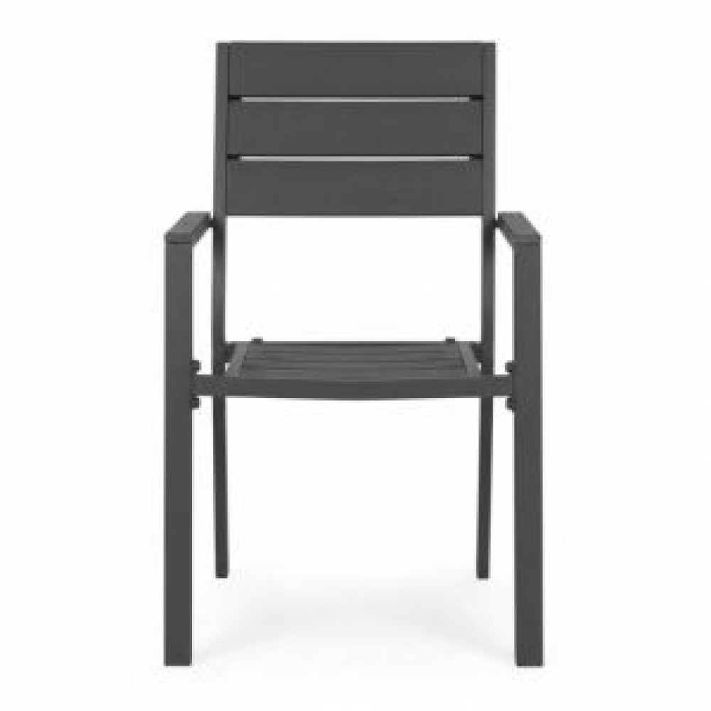 MultiGarden Σετ 2 καρέκλες κήπου για βεράντα ή μπαλκόνι, ατσάλι και HDPE, γκρι, MultiGarden YC-051KD-4