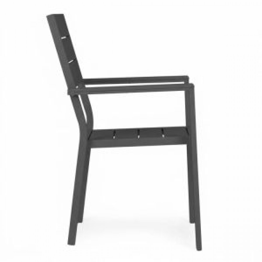 MultiGarden Σετ 2 καρέκλες κήπου για βεράντα ή μπαλκόνι, ατσάλι και HDPE, γκρι, MultiGarden YC-051KD-4