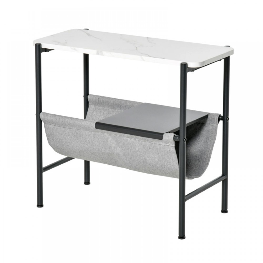 Βοηθητικό Μεταλλικό Τραπεζάκι με 2 Ράφια 60 x 28 x 53 cm HOMCOM 838-117