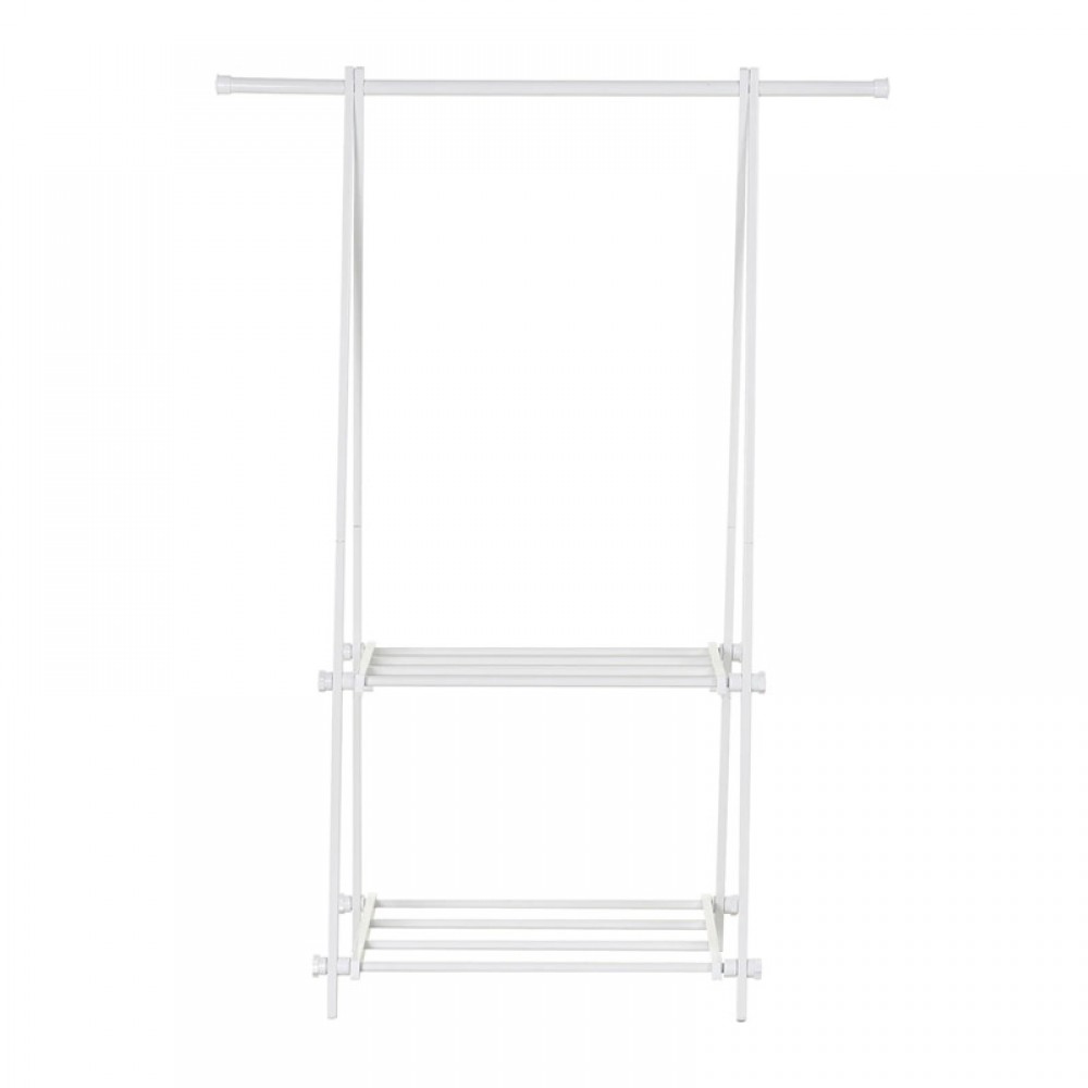 Μεταλλική Κρεμάστρα Ρούχων Δαπέδου με 2 Ράφια 107.5 x 45 x 150 cm HOMCOM 850-112