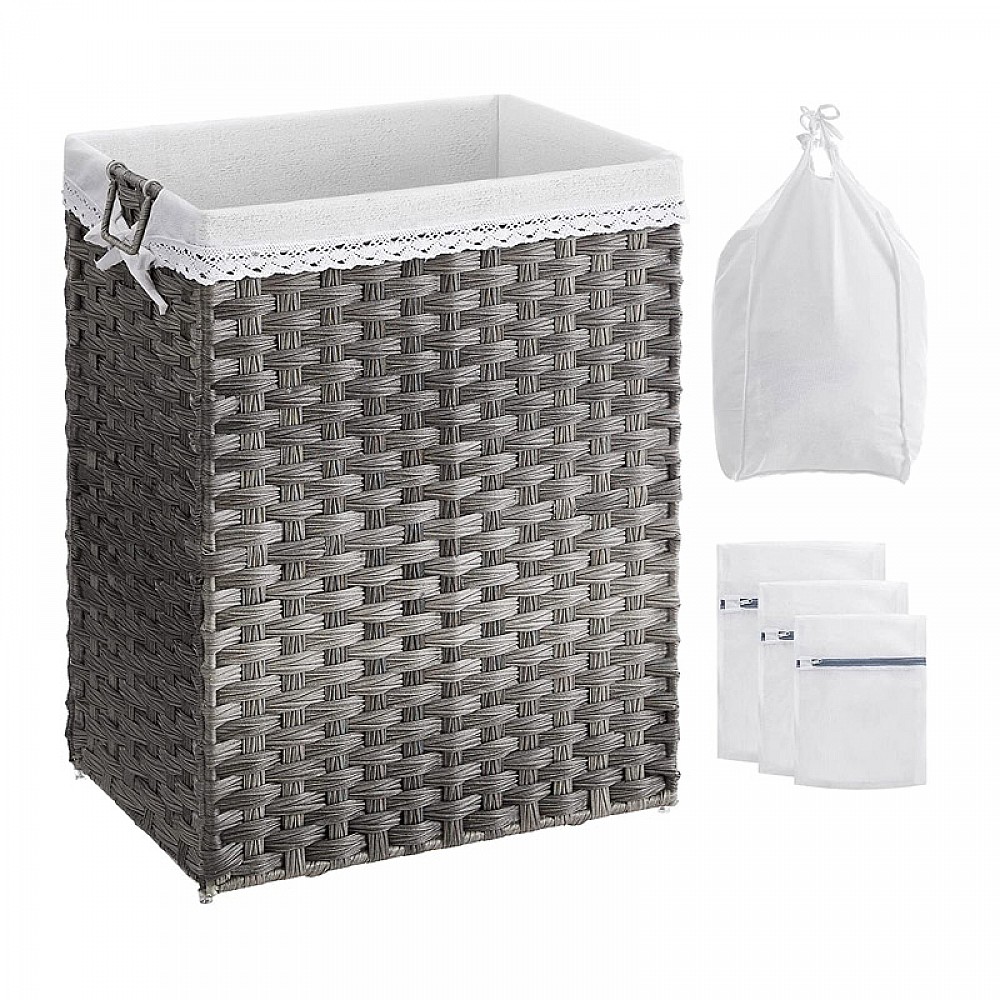 Πτυσσόμενο Καλάθι Απλύτων από Ρατάν 90 Lt 46 x 33 x 60 cm Χρώματος Γκρι Songmics LCB390G01 - 12 άτοκες δόσεις και 5% cash back Πτυσσόμενο Καλάθι Απλύτων από Ρατάν 90 Lt 46 x 33 x 60 cm Χρώματος Γκρι Songmics LCB390G01 - 12 άτοκες δόσεις και 5% cash back