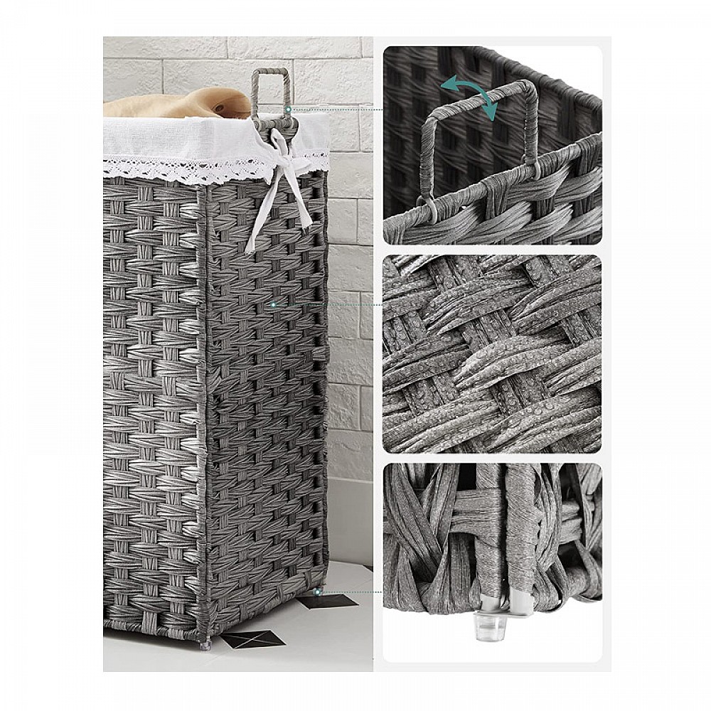 Πτυσσόμενο Καλάθι Απλύτων από Ρατάν 90 Lt 46 x 33 x 60 cm Χρώματος Γκρι Songmics LCB390G01 - 12 άτοκες δόσεις και 5% cash back Πτυσσόμενο Καλάθι Απλύτων από Ρατάν 90 Lt 46 x 33 x 60 cm Χρώματος Γκρι Songmics LCB390G01 - 12 άτοκες δόσεις και 5% cash back