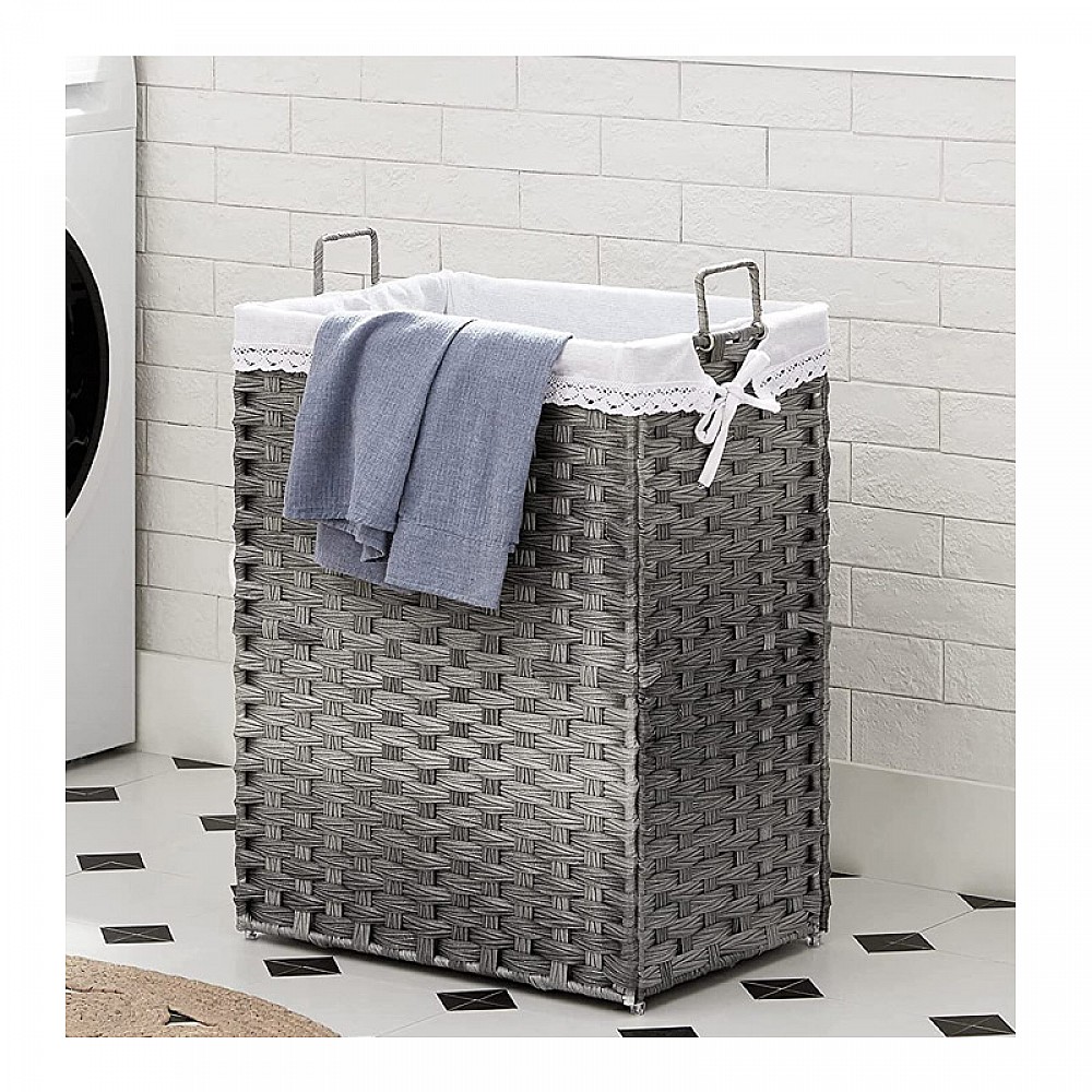 Πτυσσόμενο Καλάθι Απλύτων από Ρατάν 90 Lt 46 x 33 x 60 cm Χρώματος Γκρι Songmics LCB390G01 - 12 άτοκες δόσεις και 5% cash back Πτυσσόμενο Καλάθι Απλύτων από Ρατάν 90 Lt 46 x 33 x 60 cm Χρώματος Γκρι Songmics LCB390G01 - 12 άτοκες δόσεις και 5% cash back