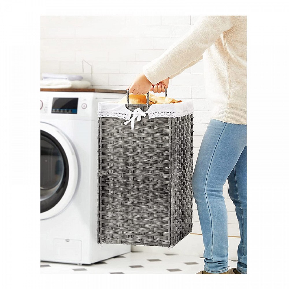 Πτυσσόμενο Καλάθι Απλύτων από Ρατάν 90 Lt 46 x 33 x 60 cm Χρώματος Γκρι Songmics LCB390G01 - 12 άτοκες δόσεις και 5% cash back Πτυσσόμενο Καλάθι Απλύτων από Ρατάν 90 Lt 46 x 33 x 60 cm Χρώματος Γκρι Songmics LCB390G01 - 12 άτοκες δόσεις και 5% cash back