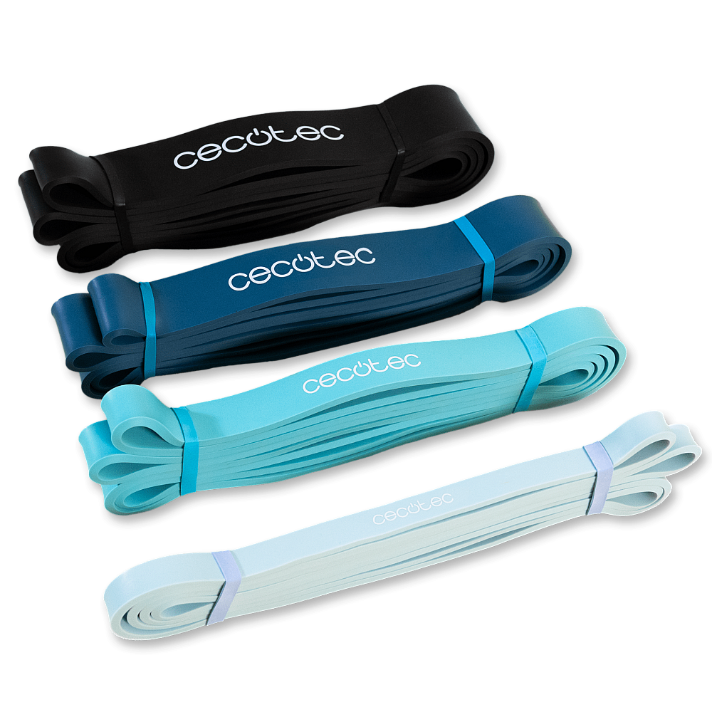 CECOTEC  Σετ DrumFit Power Band: 4 Ελαστικές Ταινίες Αντίστασης 15-60 Kg με Τσάντα Μεταφοράς  CEC-07126