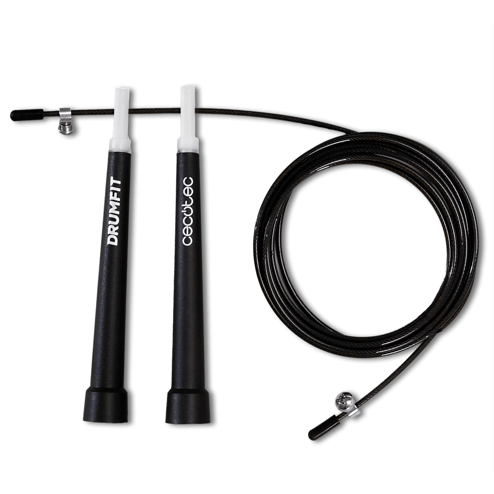 CECOTEC  Επαγγελματικό Σχοινάκι DrumFit Speed Rope από Ατσάλι με Εργονομικές Λαβές για Προπονήσεις Υψηλής Έντασης, Ρυθμιζόμενο, 300 εκ. με Σύστημα SmoothBearing 360º  CEC-07130
