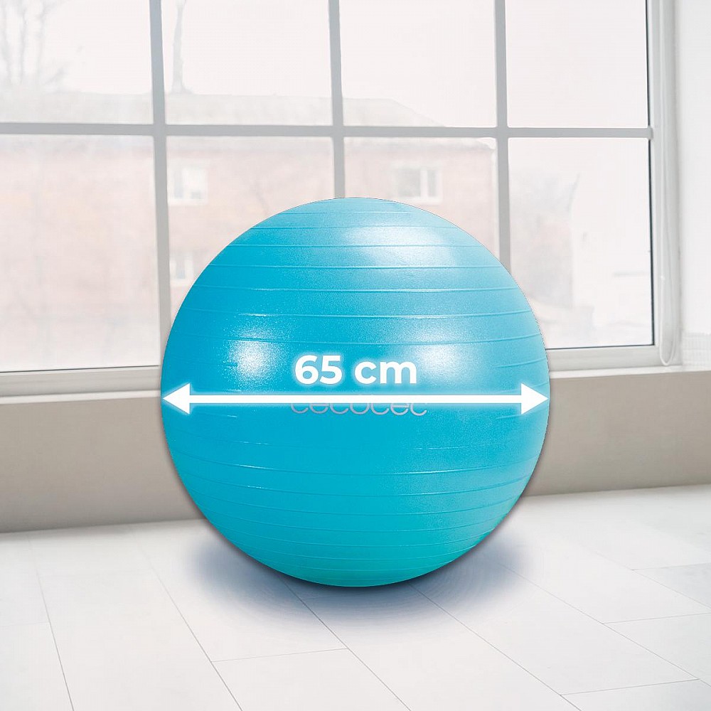 CECOTEC  Μπάλα Γυμναστικής DrumFit 65cm με Αντλία - Ιδανική για Ασκήσεις Τόνωσης & Ενδυνάμωσης Σώματος  CEC-07131