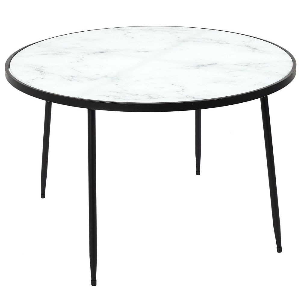 Μεταλλικό Τραπεζάκι Σαλονιού 75 x 75 x 48 cm με Εφέ Μαρμάρου HD5166 Home Deco Factory