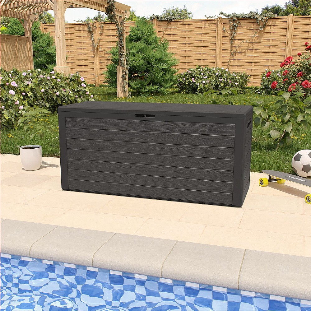 Casaria Κουτί Αποθήκευσης Woody Ανθρακί 280L 191390 Casaria Κουτί Αποθήκευσης Woody Ανθρακί 280L 191390