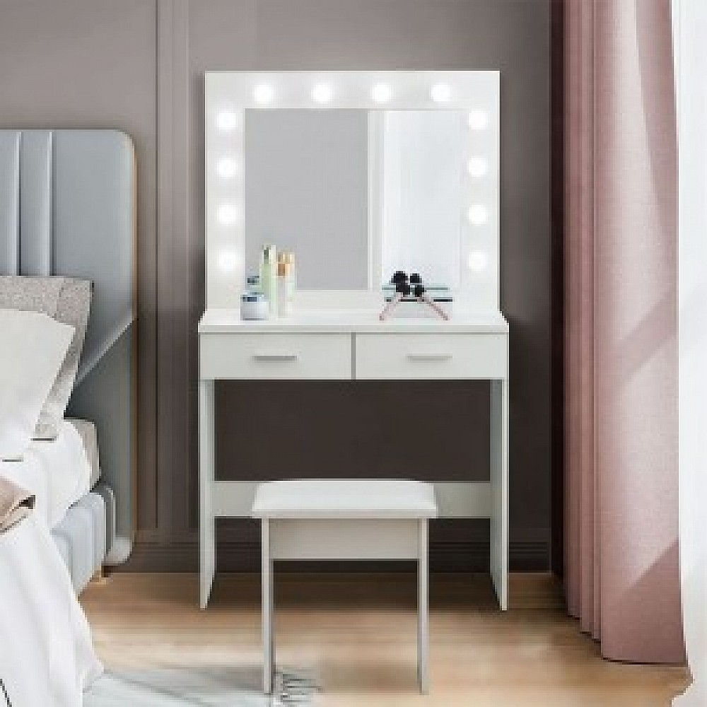 ModernHome Μεγάλο μοντέρνο καλλυντικό τραπέζι με καθρέφτη φωτισμού CHDT03 ModernHome Μεγάλο μοντέρνο καλλυντικό τραπέζι με καθρέφτη φωτισμού CHDT03